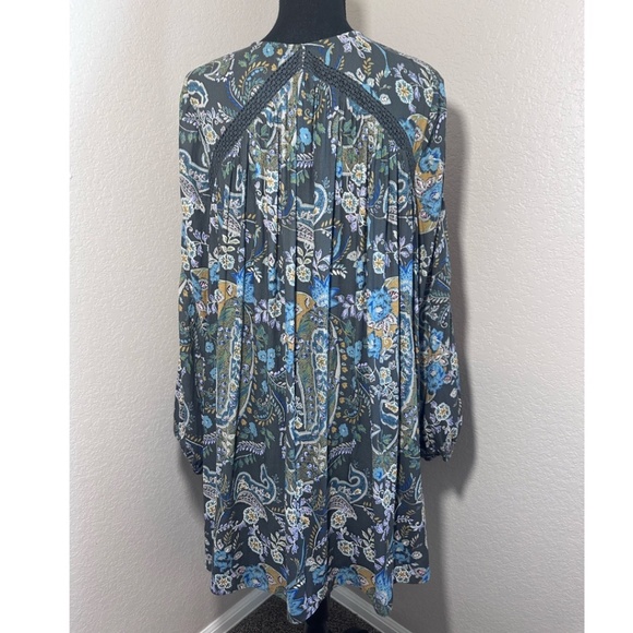 Free People Rain or Shine Mini Dress Tunic Floral Paisley Print - Picture 5 of 11